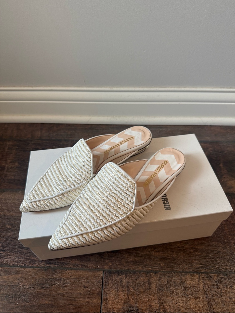 Nicholas Kirkwood Pointed Toe Mules with sole protector